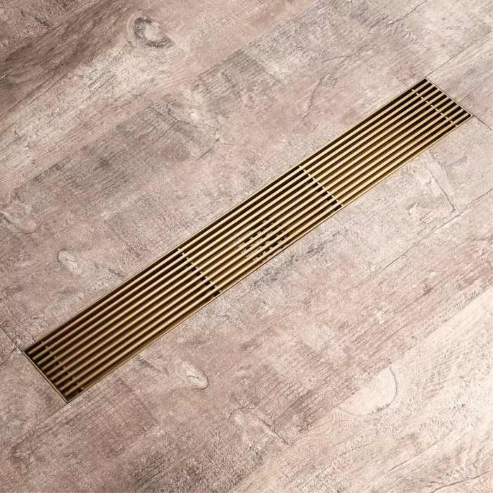 Rigolă de Duș din Inox 57x500 mm, Auriu Periat, Reversibilă 2 în 1, cu Sifon Detașabil - imagine 4