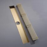 Rigolă de Duș din Inox 57x500 mm, Auriu Periat, Reversibilă 2 în 1, cu Sifon Detașabil - imagine 7