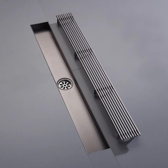 Rigolă de Duș din Inox 57x400 mm, Crom, Reversibilă 2 în 1, cu Sifon Detașabil - imagine 3