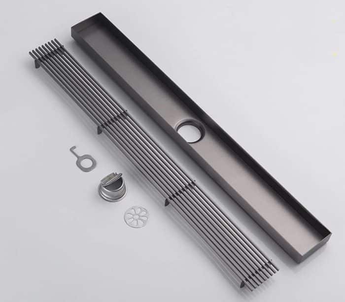 Rigolă de Duș din Inox 57x400 mm, Crom, Reversibilă 2 în 1, cu Sifon Detașabil - imagine 4