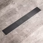 Rigolă de Duș din Inox 57x400 mm, Negru Mat, Reversibilă 2 în 1, cu Sifon Detașabil - imagine 3