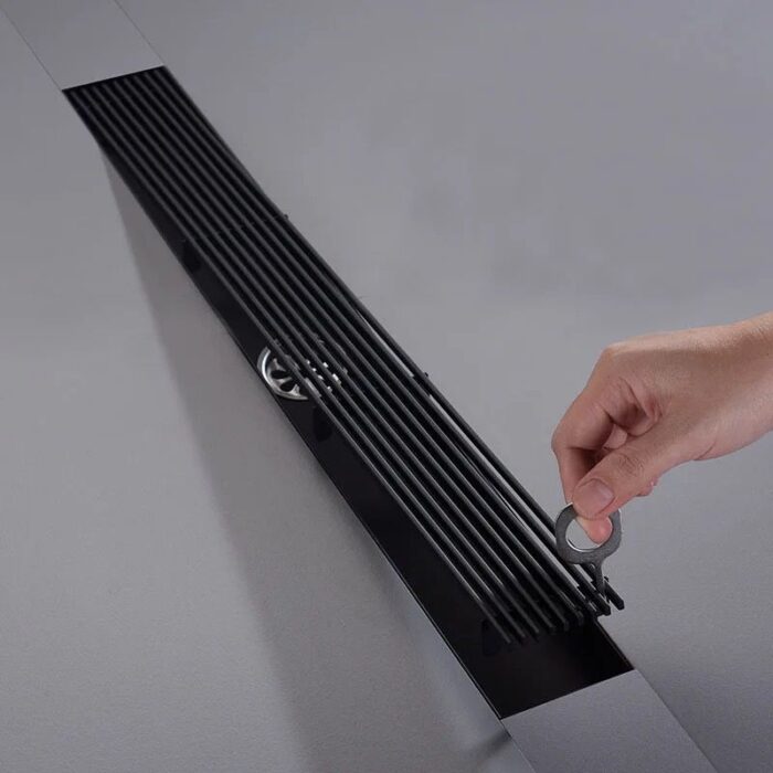 Rigolă de Duș din Inox 57x400 mm, Negru Mat, Reversibilă 2 în 1, cu Sifon Detașabil - imagine 4