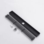 Rigolă de Duș din Inox 57x400 mm, Negru Mat, Reversibilă 2 în 1, cu Sifon Detașabil - imagine 8