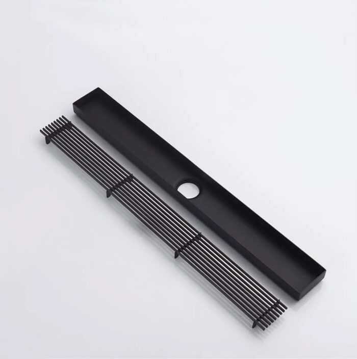 Rigolă de Duș din Inox 57x400 mm, Negru Mat, Reversibilă 2 în 1, cu Sifon Detașabil - imagine 10