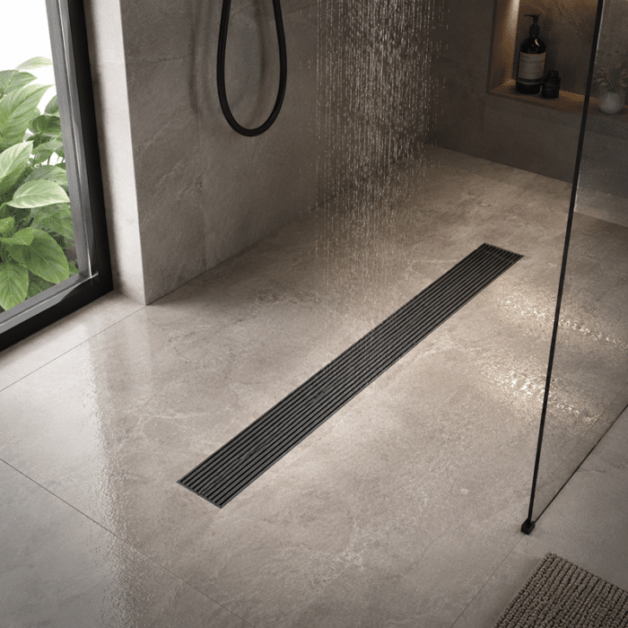 Rigolă de Duș din Inox 57x600 mm, Negru Mat, Reversibilă 2 în 1, cu Sifon Detașabil - imagine 2