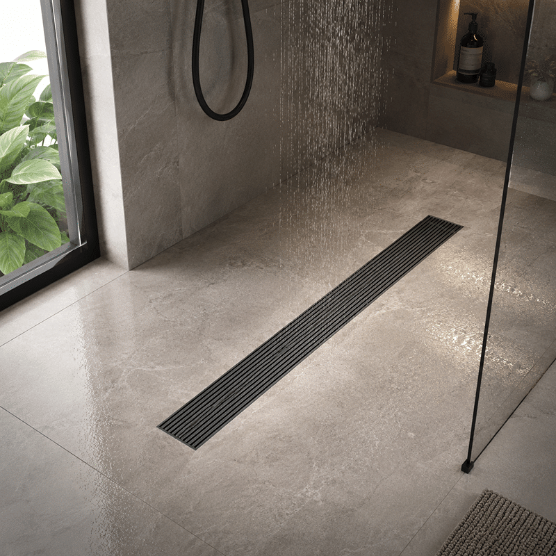 Rigolă de Duș din Inox 57x500 mm, Negru Mat, Reversibilă 2 în 1, cu Sifon Detașabil Rigolă de Duș din Inox 57x500 mm, Negru Mat, Reversibilă 2 în 1, cu Sifon Detașabil - imagine 1