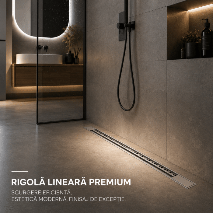 Rigolă de Duș din Inox 600x32 mm, Crom, Reversibilă 2 în 1, cu Sifon Detașabil - imagine 2
