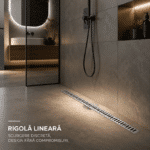Rigolă de Duș din Inox 600x32 mm, Crom, Reversibilă 2 în 1, cu Sifon Detașabil