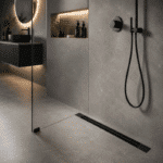Rigolă de Duș din Inox 600x32 mm, Negru Mat, Reversibilă 2 în 1, cu Sifon Detașabil