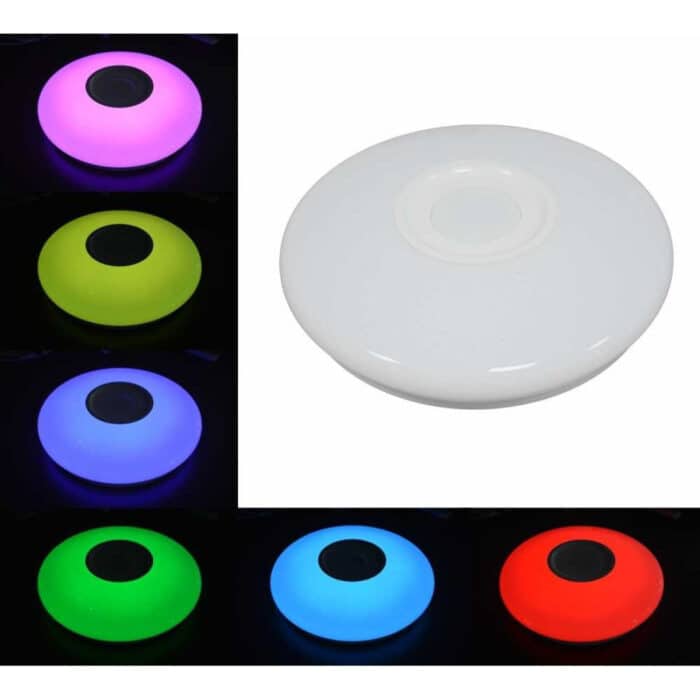Plafonieră LED Smart cu Boxă Bluetooth, RGB+W, 24W, Ø390 mm, Control din Aplicație, Muzică și Jocuri de Lumini - imagine 3