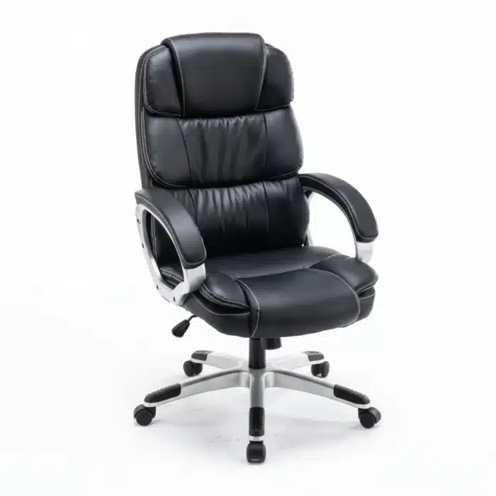 Scaun de Birou Reglabil BOC-325, Negru, Piele Ecologică, Design Directorial - imagine 11