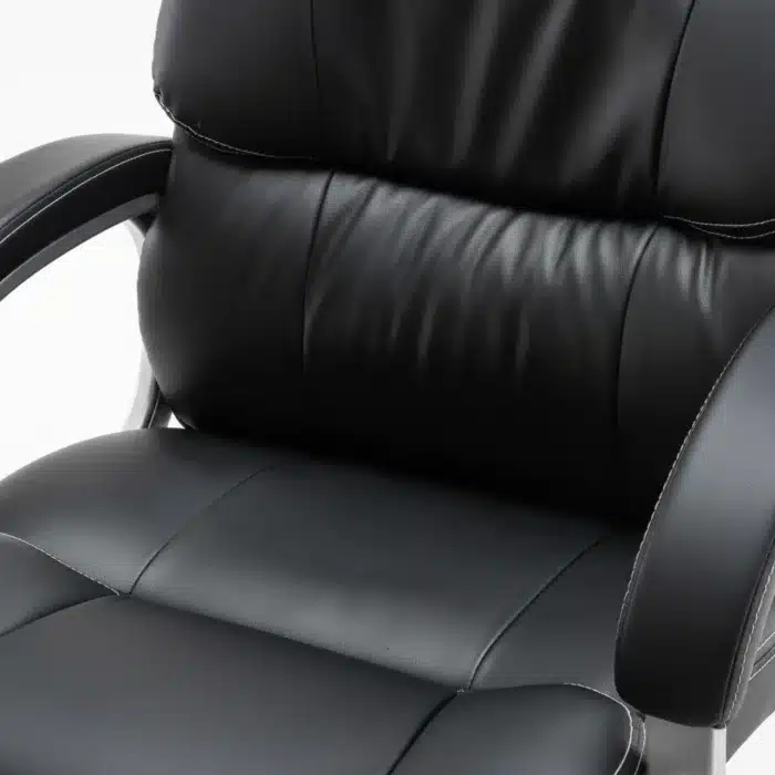 Scaun de Birou Reglabil BOC-325, Negru, Piele Ecologică, Design Directorial - imagine 5