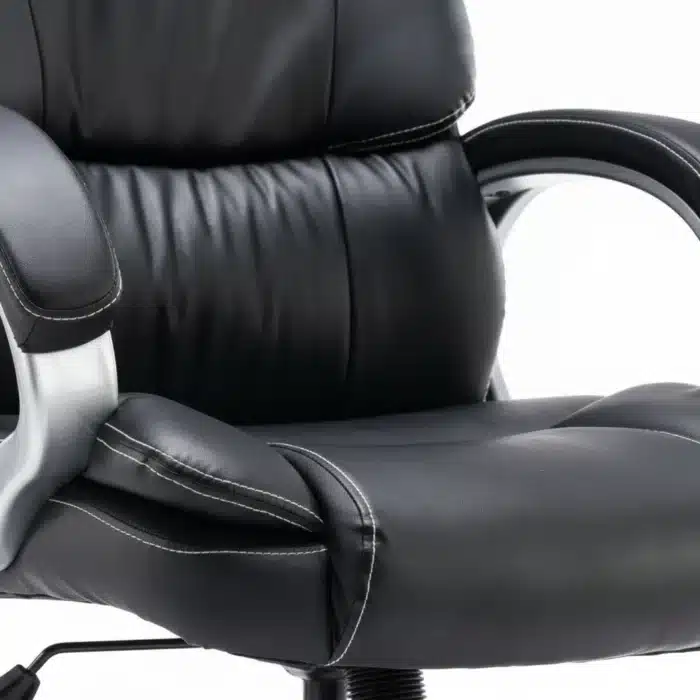 Scaun de Birou Reglabil BOC-325, Negru, Piele Ecologică, Design Directorial - imagine 4