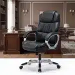 Scaun de Birou Reglabil BOC-325, Negru, Piele Ecologică, Design Directorial - imagine 2