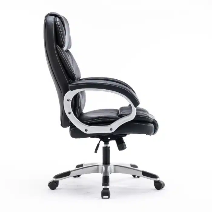 Scaun de Birou Reglabil BOC-325, Negru, Piele Ecologică, Design Directorial - imagine 15