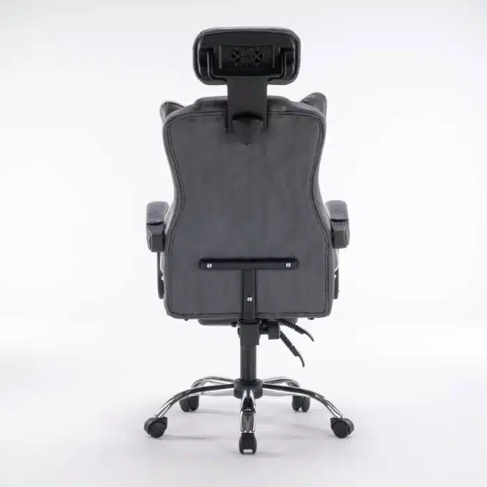 Scaun de Birou Reglabil WF-807, Gri Închis, cu Suport pentru Picioare, Piele Ecologică - imagine 7