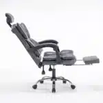 Scaun de Birou Reglabil WF-807, Gri Închis, cu Suport pentru Picioare, Piele Ecologică - imagine 5