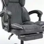 Scaun de Birou Reglabil WF-807, Gri Închis, cu Suport pentru Picioare, Piele Ecologică - imagine 18