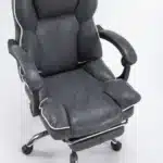 Scaun de Birou Reglabil WF-807, Gri Închis, cu Suport pentru Picioare, Piele Ecologică - imagine 15