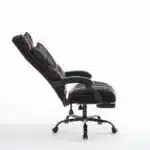 Scaun de Birou Reglabil WF-807B cu Suport pentru Picioare, Negru, Piele Ecologică - imagine 11
