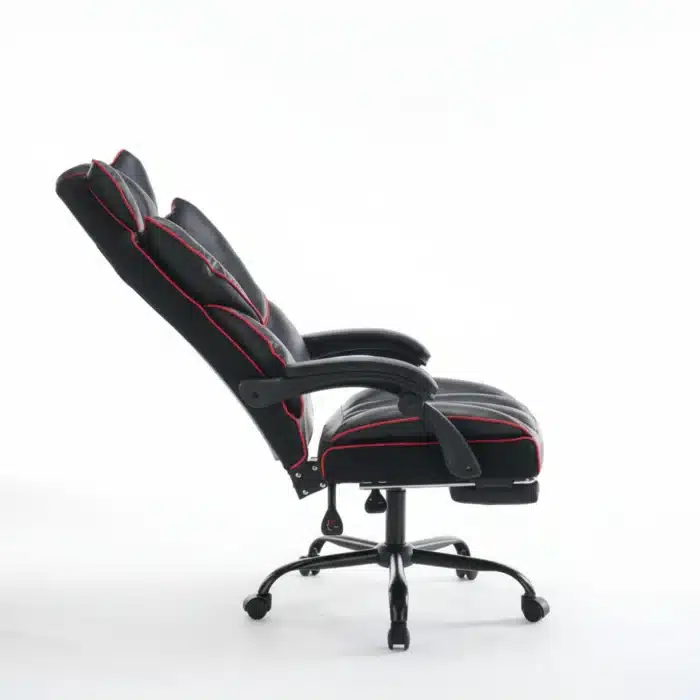 Scaun de Birou Reglabil WF-807B cu Suport pentru Picioare, Negru, Piele Ecologică - imagine 11