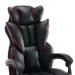 Scaun de Birou Reglabil WF-807B cu Suport pentru Picioare, Negru, Piele Ecologică - imagine 17