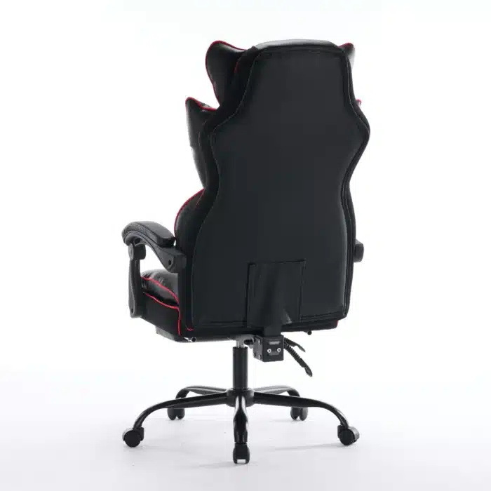 Scaun de Birou Reglabil WF-807B cu Suport pentru Picioare, Negru, Piele Ecologică - imagine 7