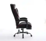 Scaun de Birou Reglabil WF-807B cu Suport pentru Picioare, Negru, Piele Ecologică - imagine 9