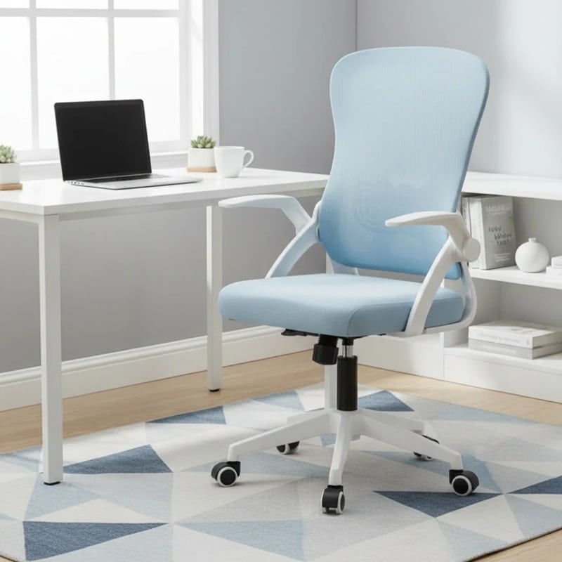 Scaun de Birou Reglabil WF-003 Albastru (1) Scaun de Birou Reglabil WF-003, Albastru, Ergonomic, cu Spătar Mesh și Brațe - imagine 1