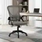 Scaun de Birou Reglabil WF-003, Gri, Ergonomic, cu Spătar Mesh și Brațe - imagine 4