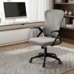 Scaun de Birou Reglabil WF-003, Gri, Ergonomic, cu Spătar Mesh și Brațe
