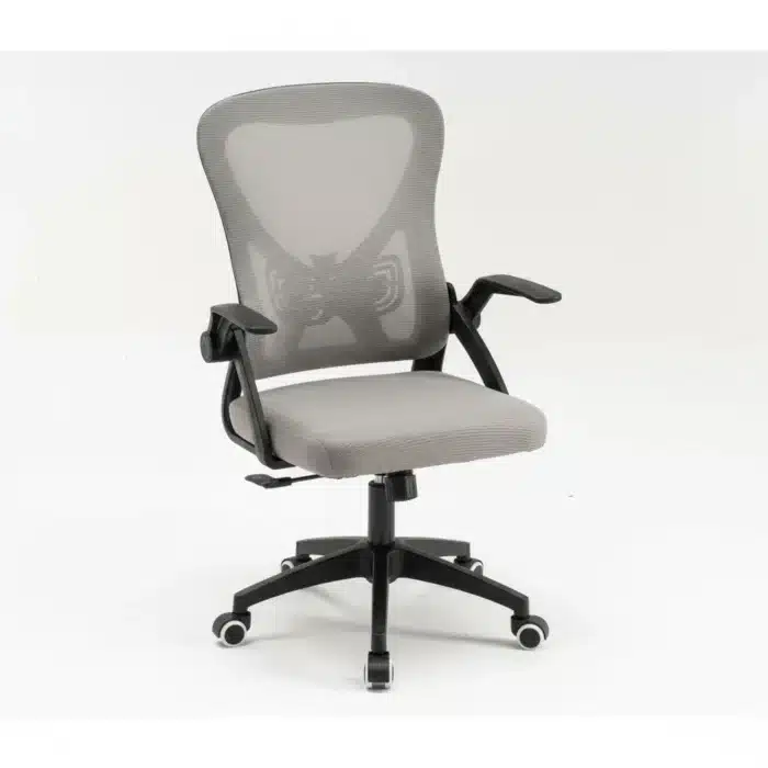 Scaun de Birou Reglabil WF-003, Gri, Ergonomic, cu Spătar Mesh și Brațe - imagine 3