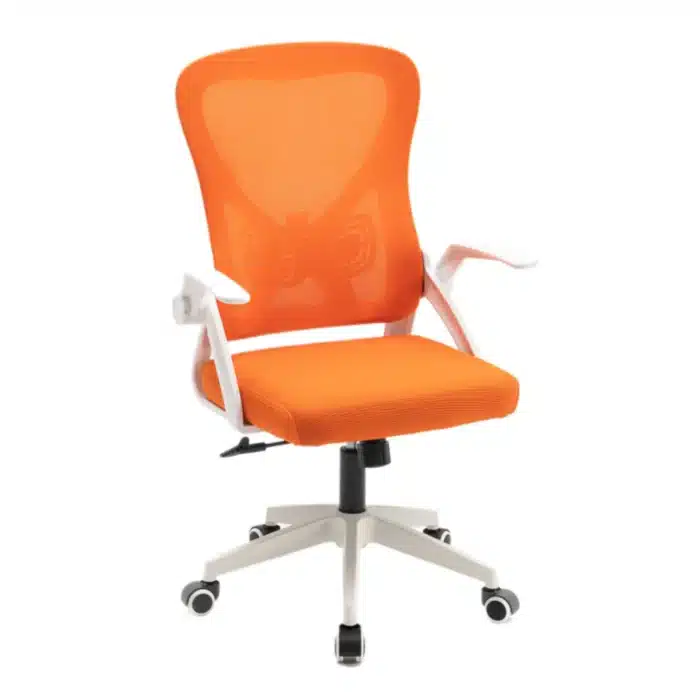 Scaun de Birou Reglabil WF-003, Portocaliu, Ergonomic, cu Spătar Mesh și Brațe - imagine 6