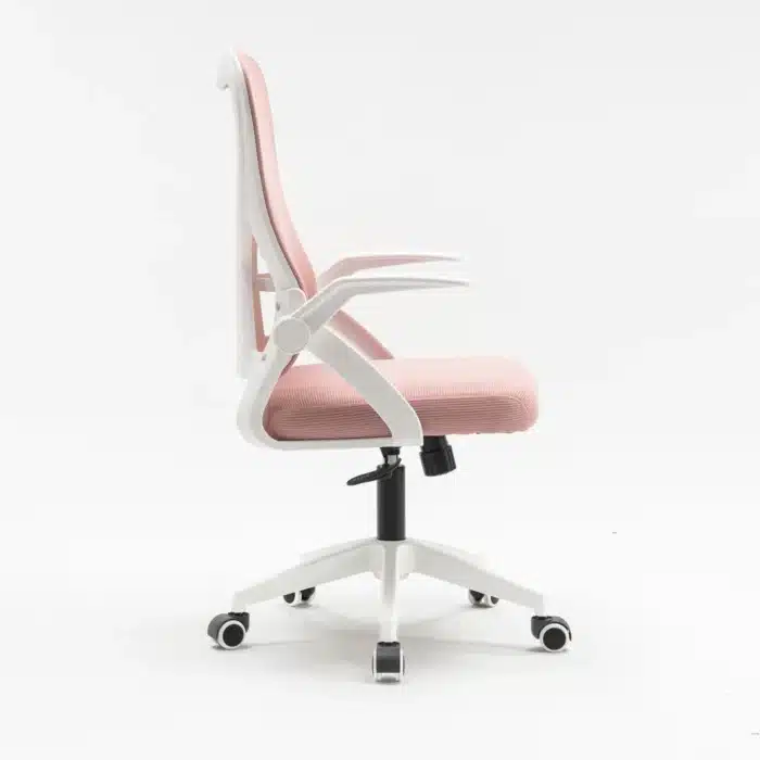 Scaun de Birou Reglabil WF-003, Roz, Ergonomic, cu Spătar Mesh și Brațe - imagine 7