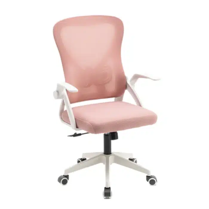 Scaun de Birou Reglabil WF-003, Roz, Ergonomic, cu Spătar Mesh și Brațe - imagine 4