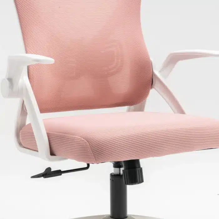 Scaun de Birou Reglabil WF-003, Roz, Ergonomic, cu Spătar Mesh și Brațe - imagine 14