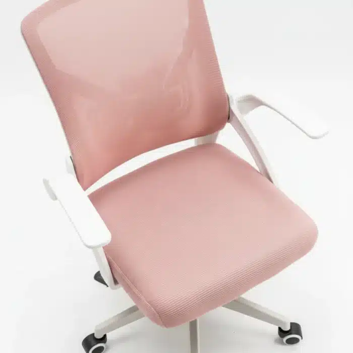 Scaun de Birou Reglabil WF-003, Roz, Ergonomic, cu Spătar Mesh și Brațe - imagine 11
