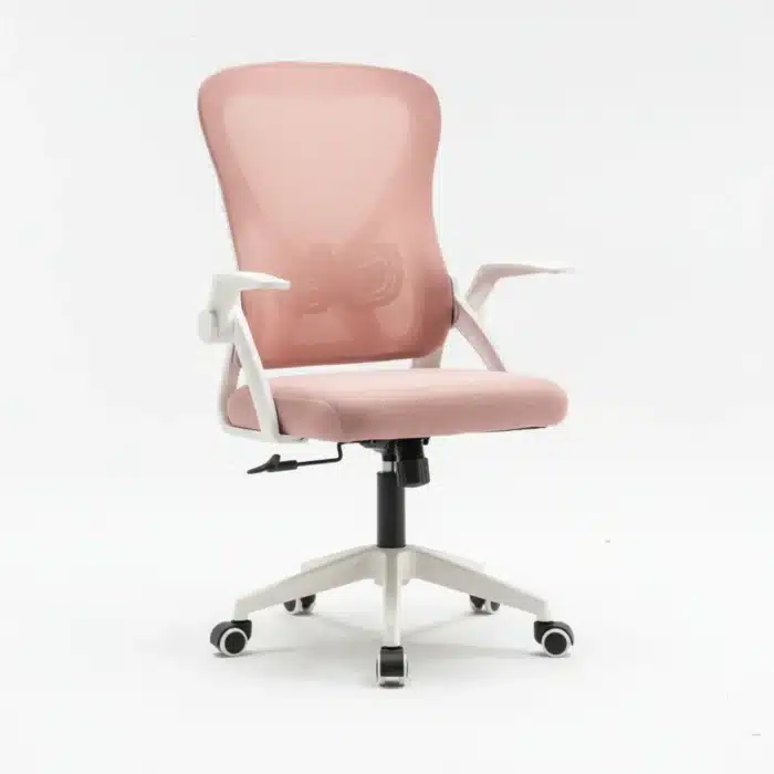 Scaun de Birou Reglabil WF-003, Roz, Ergonomic, cu Spătar Mesh și Brațe - imagine 9
