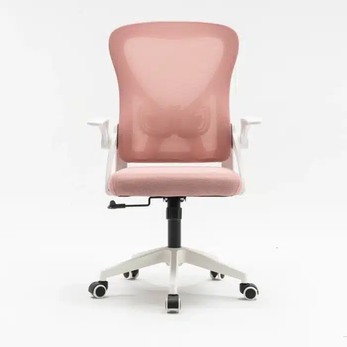 Scaun de Birou Reglabil WF-003, Roz, Ergonomic, cu Spătar Mesh și Brațe - imagine 8