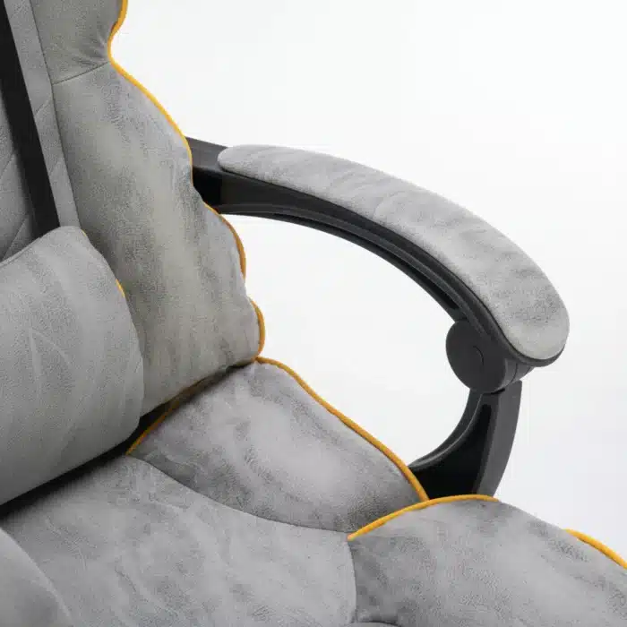 Scaun de Birou Reglabil WF-807, Gri Deschis, cu Suport pentru Picioare, Piele Ecologică - imagine 16