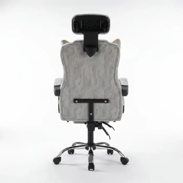 Scaun de Birou Reglabil WF-807, Gri Deschis, cu Suport pentru Picioare, Piele Ecologică - imagine 5
