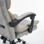 Scaun de Birou Reglabil WF-807, Gri Deschis, cu Suport pentru Picioare, Piele Ecologică - imagine 13