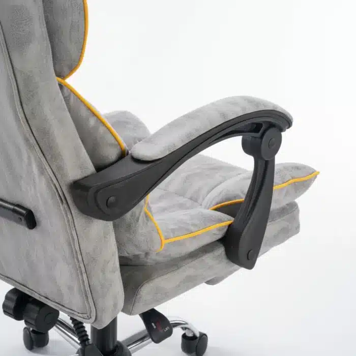 Scaun de Birou Reglabil WF-807, Gri Deschis, cu Suport pentru Picioare, Piele Ecologică - imagine 13