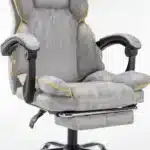 Scaun de Birou Reglabil WF-807, Gri Deschis, cu Suport pentru Picioare, Piele Ecologică - imagine 12