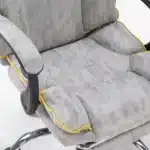 Scaun de Birou Reglabil WF-807, Gri Deschis, cu Suport pentru Picioare, Piele Ecologică - imagine 11