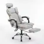Scaun de Birou Reglabil WF-807, Gri Deschis, cu Suport pentru Picioare, Piele Ecologică - imagine 9