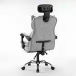 Scaun de Birou Reglabil WF-807, Gri Deschis, cu Suport pentru Picioare, Piele Ecologică - imagine 8
