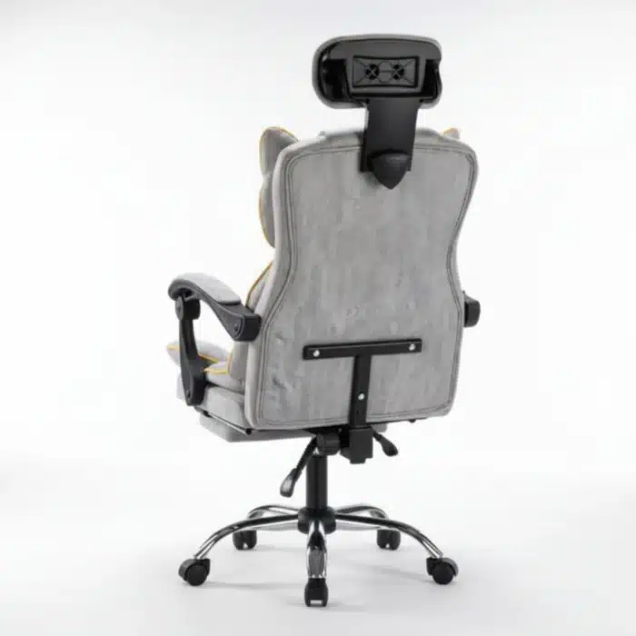 Scaun de Birou Reglabil WF-807, Gri Deschis, cu Suport pentru Picioare, Piele Ecologică - imagine 8