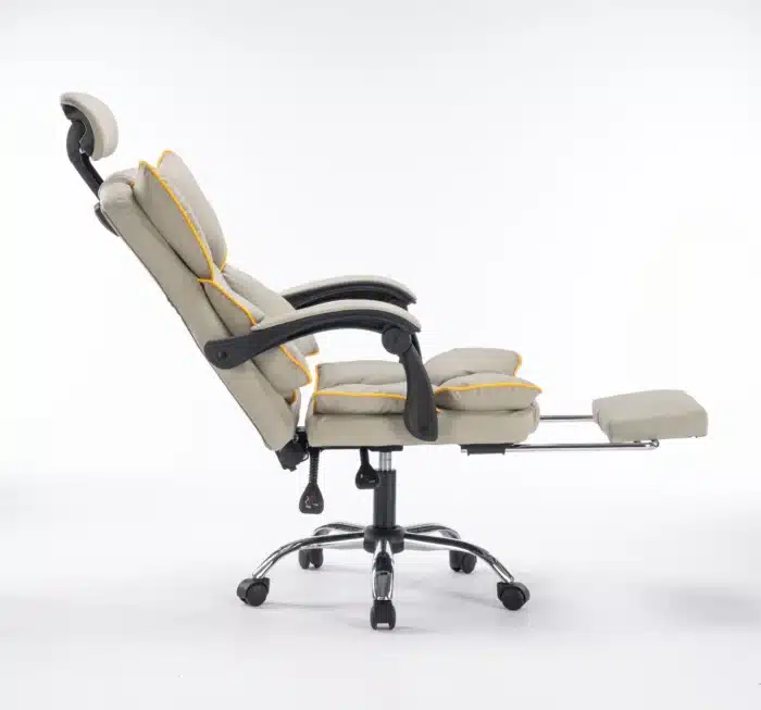Scaun de Birou Reglabil WF-807, Gri, Piele Ecologică, Design Directorial - imagine 4