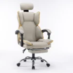 Scaun de Birou Reglabil WF-807, Gri, Piele Ecologică, Design Directorial - imagine 2